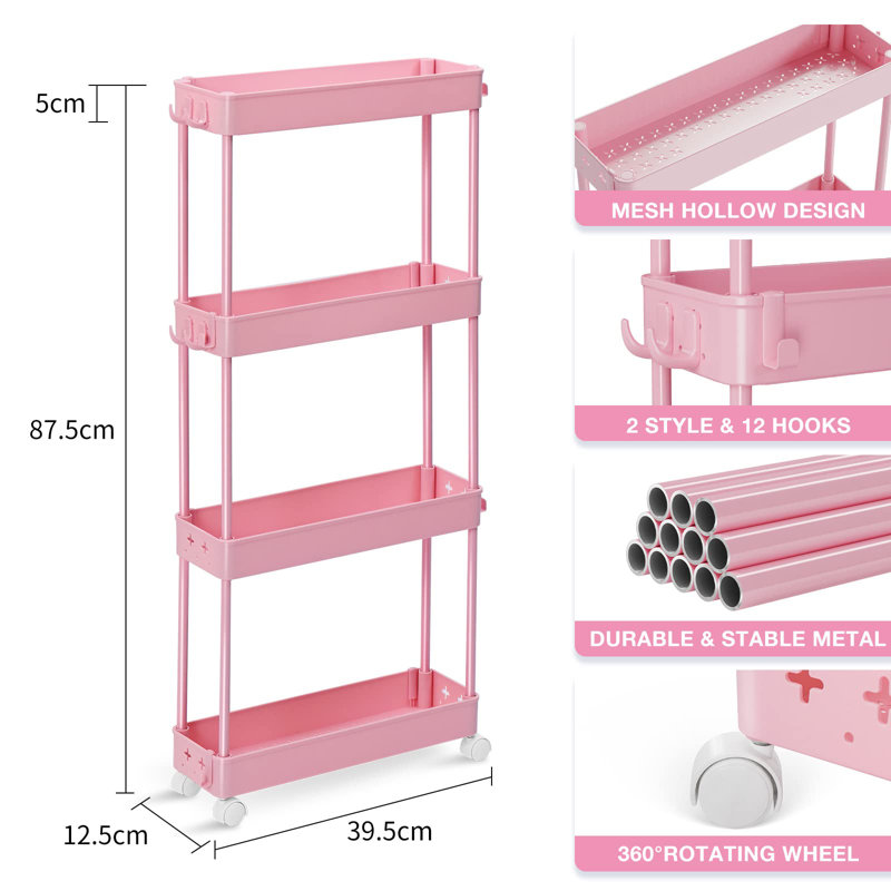 Delfina 87.5cm H x 39.5cm W Utility Cart with Wheels