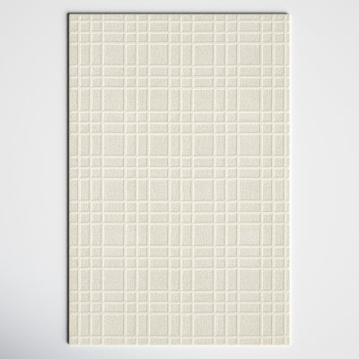 Alec White Hand-Tufted Plaid Wool Rug