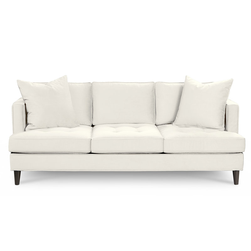 Upholstered 84'' Sofa, Bella White Performance Velvet