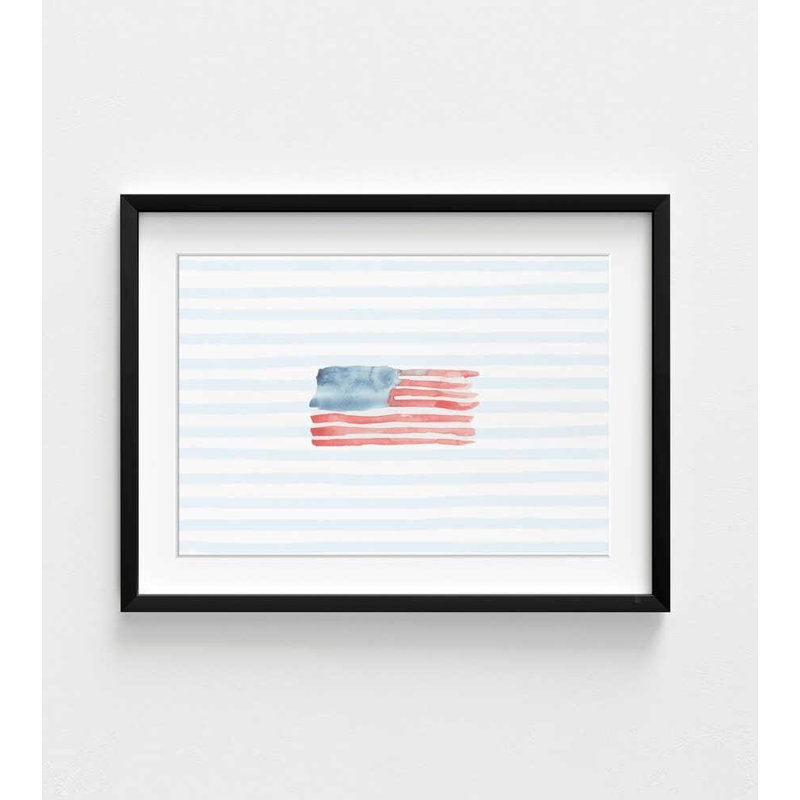 Impression du drapeau américain: décor patriotique côtier, H 36 po x l 48 po, Noir, Blanc