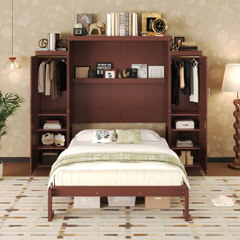 Armoire avec armoires Murphy, Grand, Noyer