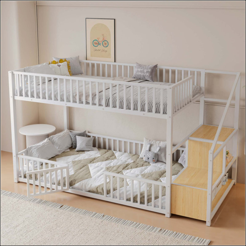 bunk bed with storage ladder