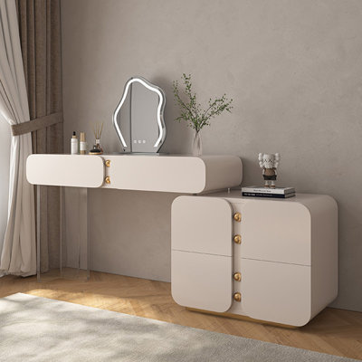 Makeup Vanity with Light mirror,6 drawers