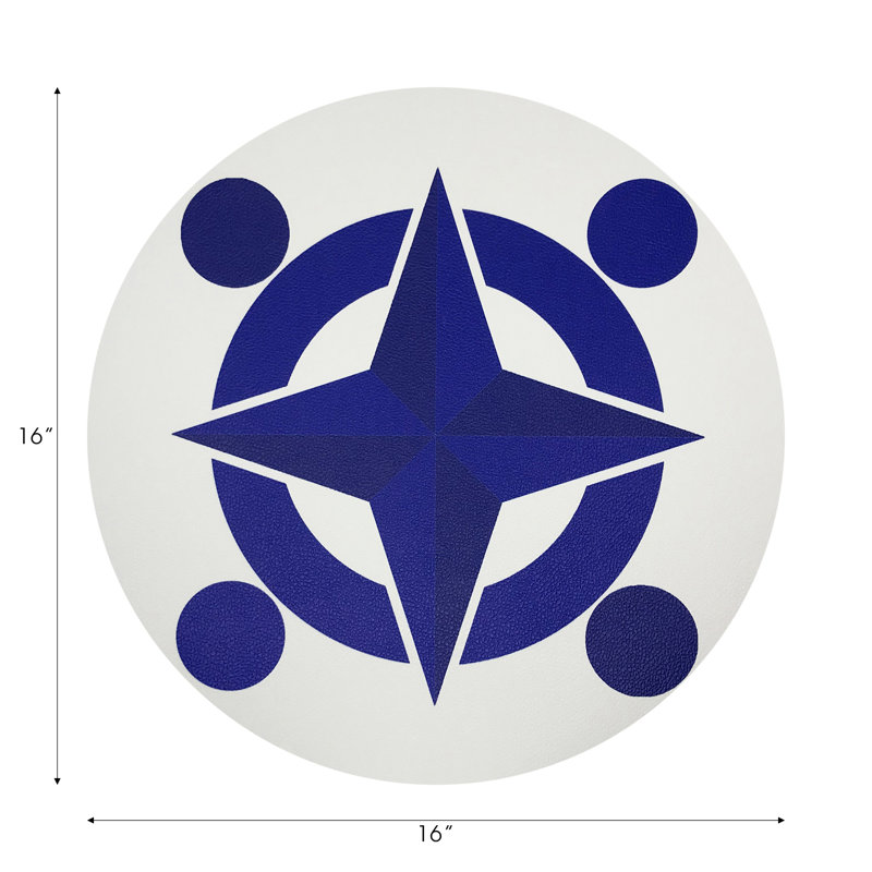 Constellations Compass Vegan Leather Round Pebble Placemat