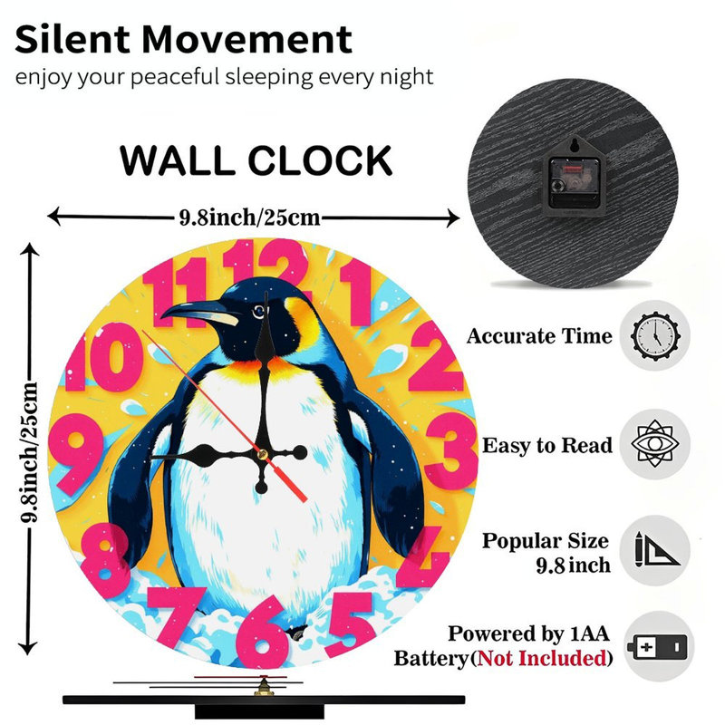 Horloge murale pingouin