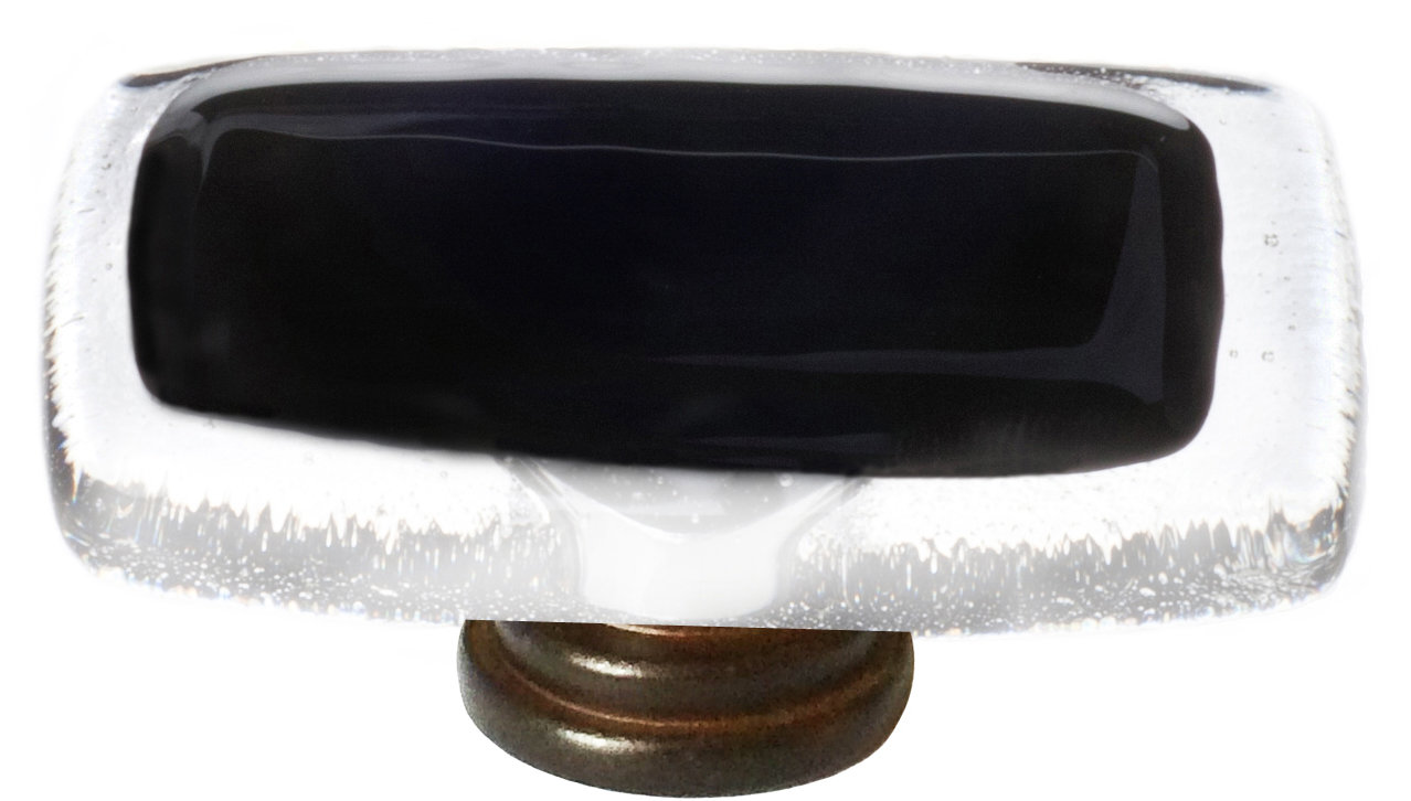 Reflective Rectangular Cabinet Knob, Oil Rubbed Bronze, Black