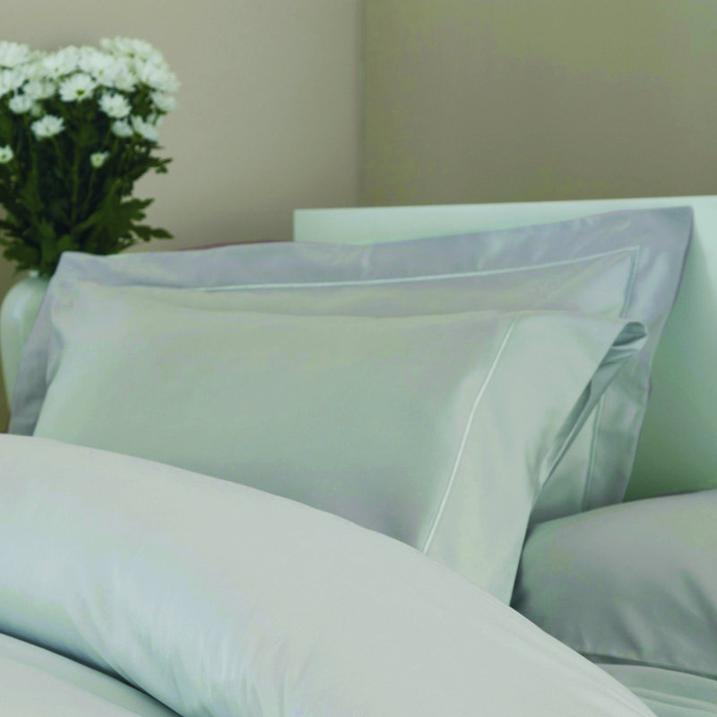 Plain Dye 400 TC Egyptian-Quality Cotton Oxford Pillowcase, Platinum, 76cm H x 51cm W