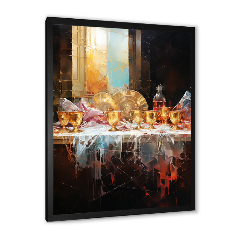 Décoration murale «The Last Supper» Popart - Christianisme, Cadre photo noir simple, H 32 po x l 24 po x P 1 po