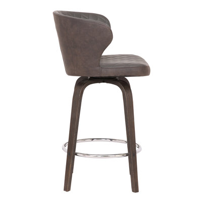 Chaise pivotante en similicuir et fer brun