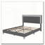 Ensemble de chambre à coucher 3 pièces, grand lit plateforme tapissier avec lumières DEL et deux tables de chevet - gris-1465087650