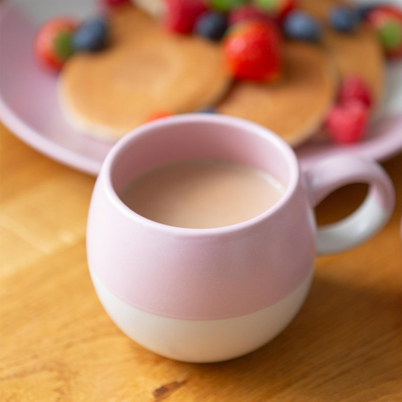 Nicola Spring - Dipped Stoneware Sphere Mugs, Dusty Pink