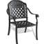 Table et chaise de patio en fonte d'aluminium - noire, résistante aux intempéries, avec coussins pour 4 chaises, confortable