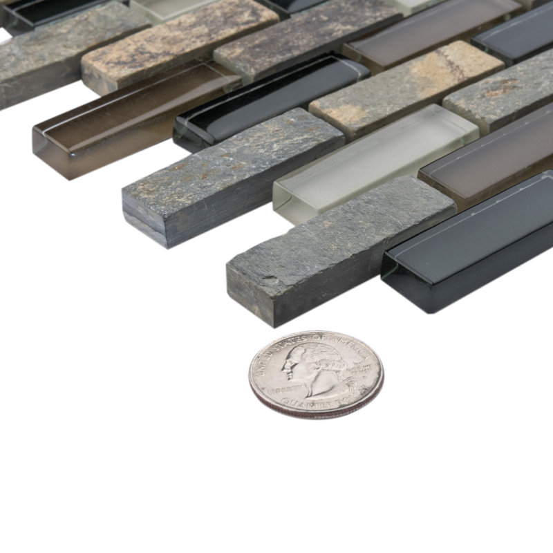 Tessera Subway Stonehenge 10-3/4" x 11-3/4" Glass Mosaic Tile