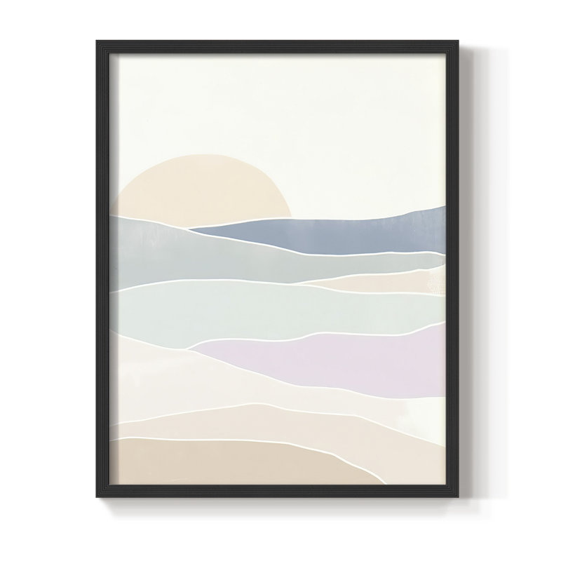 Vague Tableau I, reproduction encadrée - bois massif, Noir, H 10 po x l 8 po