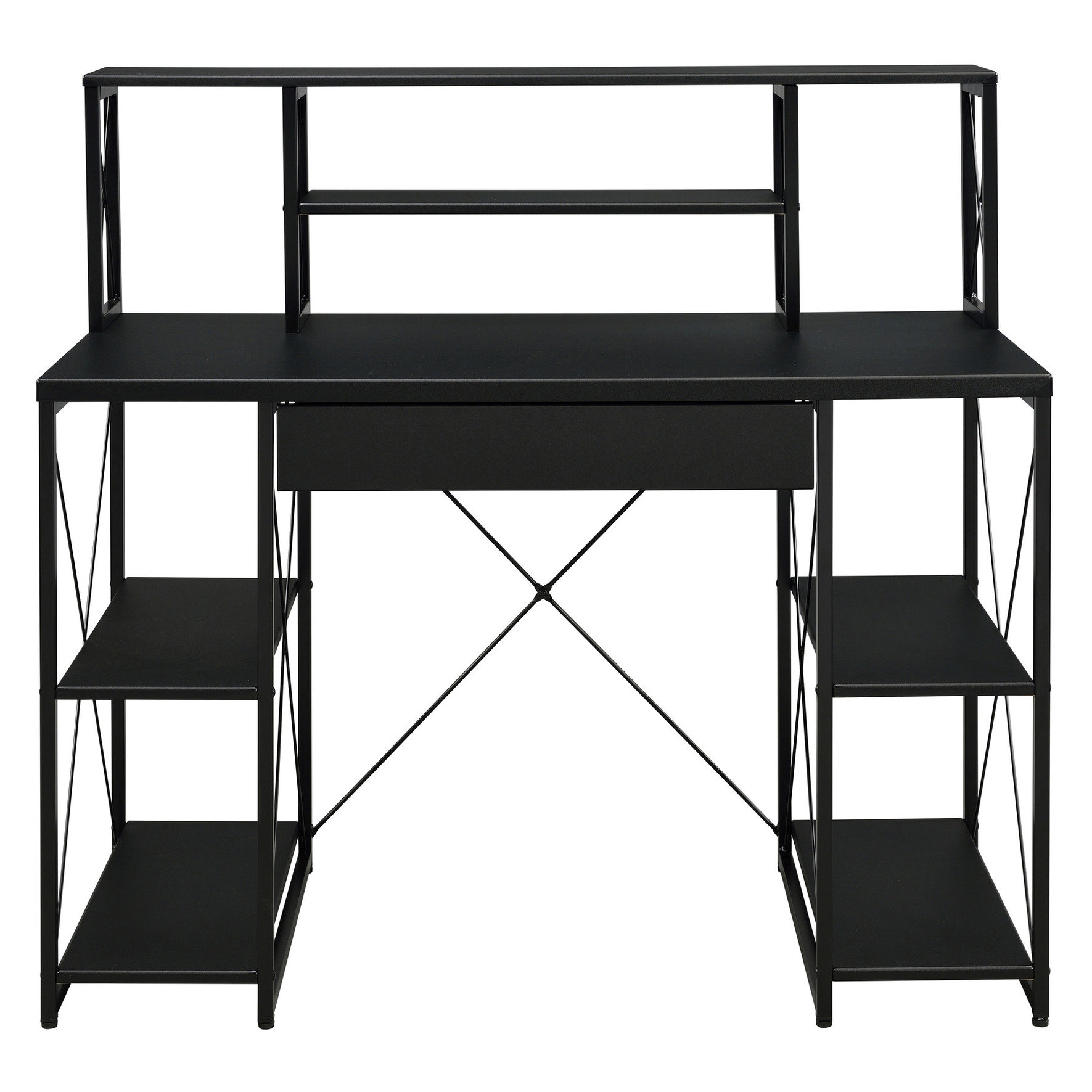 Ophelia & Co. Office Desk In White And Black With Practical Shelf ...