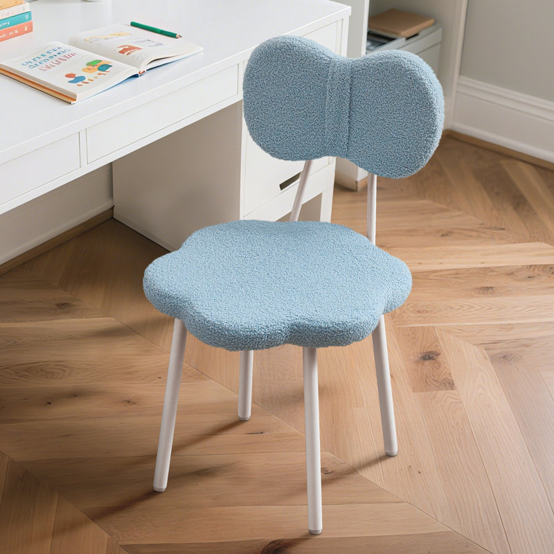 Chaise de bureau pour adolescent Chaise de coiffeuse pour fille Chaise de bureau pour enfant Teddy, Bleu