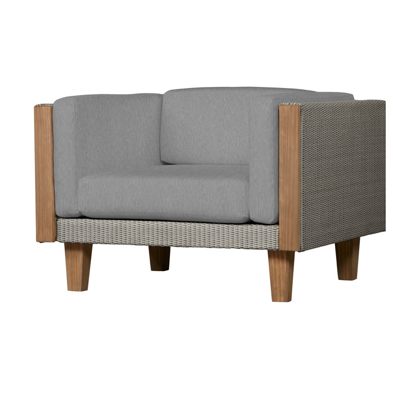 Catalina Outdoor Teak Lounge Chair, Demo Mist, Pewter