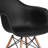 Herculaneum Plastic Chair with Arms and Wooden Legs-45156016