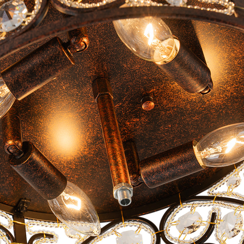Vintage 4 - Light Crystal Drum Flush Mount