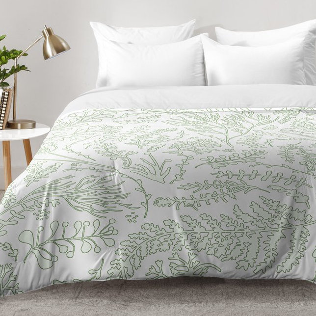 Ensemble d'édredon Monika Strigel Herbs and Ferns, Édredon double / grand + 2 taies décoratives sta, Vert