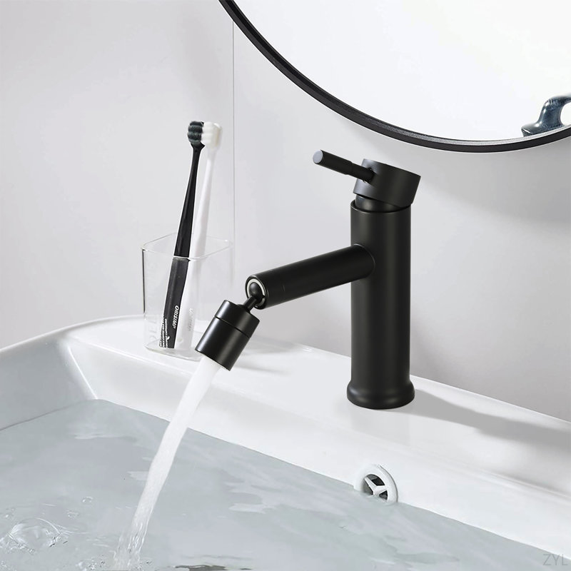 Bathroom Faucet For 2 Mode Faucet For Bathroom Sink With 360° Rotating Aerator, Matte Black