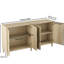 Buffet 70 po avec tablettes réglables, poignées en bois massif de haute qualité, capacité de charge naturelle de 4 portes pour la cuisine, facile à entretenir-622838805