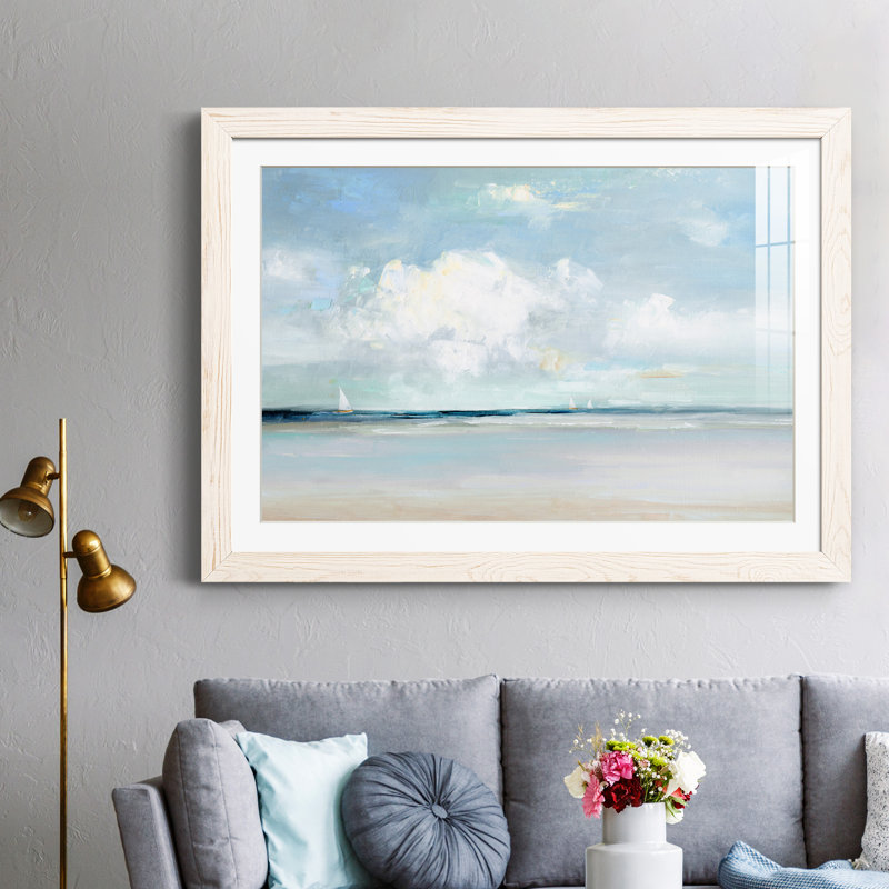 Brise d'été - peinture encadrée, H 31,5 po x l 23,5 po x P 1,5 po, Cadre blanc