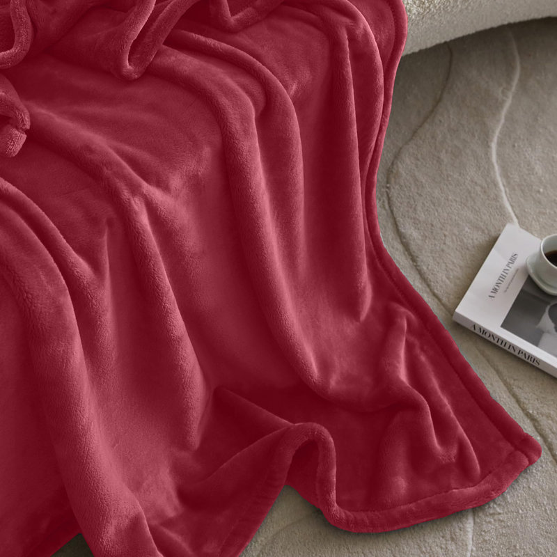 Adamczyk Soft Touch Mink Faux Fur Plush Sofa Throw/Blanket , Red, 130cm x 150cm