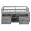 Lit mezzanine simple en bois avec rangement