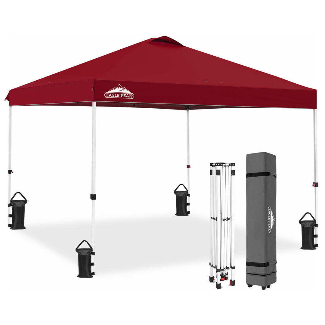 Pop Up Canopies 10 Ft. W x 10 FT. D Metal Party Tent Canopy EAGLE PEAK Roof 