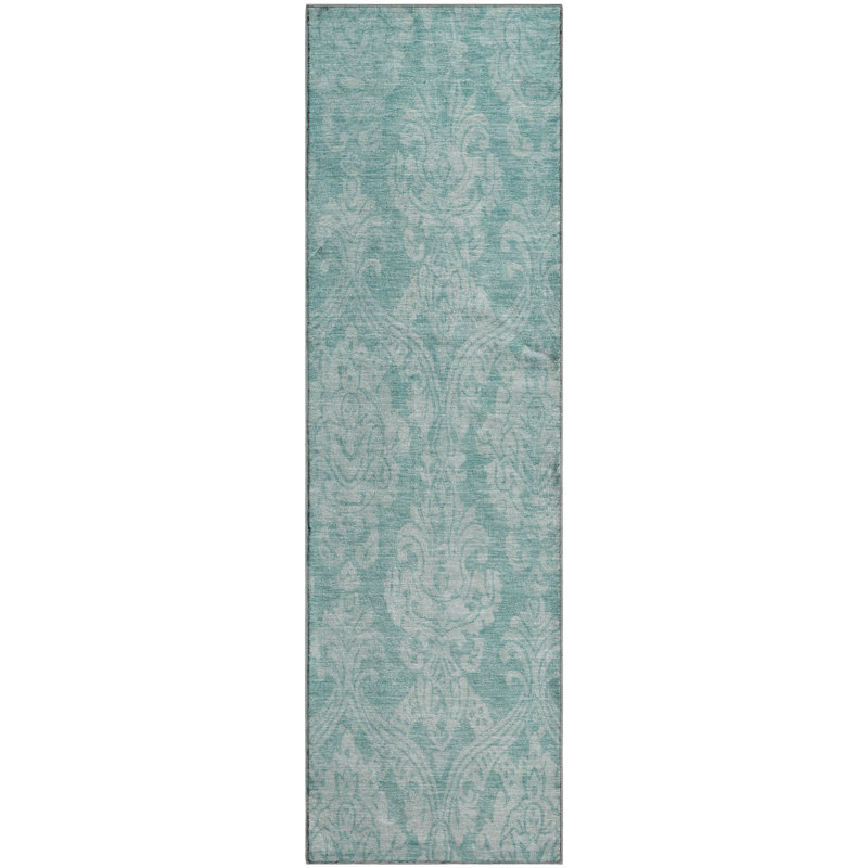 Premium Machine Washable Honig AMF1659 Damask Rug, Runner 2'3" x 7'6"