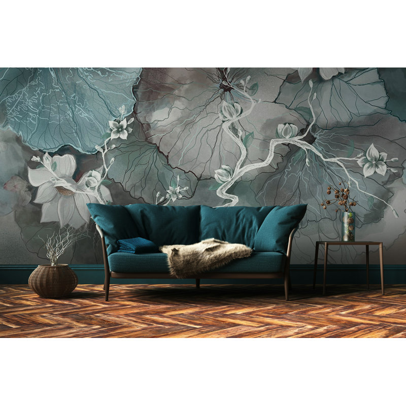 Floral Wall Mural, 75" W x 112" L