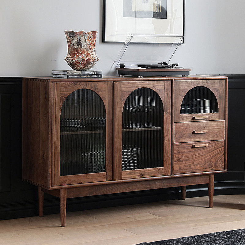 Simple solid wood pantry cabinet sideboard