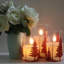 Anneau de bougie de Noël, baies rouges et couronne de bougie de Noël avec bougeoirs pour bougies de table, 4 pièces