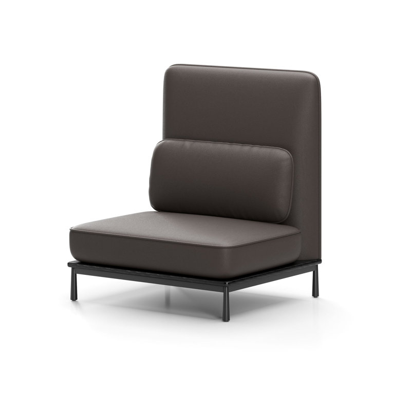 Canapé Arc, Omega Grey Faux Leather, Black Oak