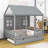 Wood Daybed With Twin Size Trundle and Slats-905513752-923349796