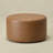 24" Wide Faux Leather Round Upholstered Ottoman-435419742