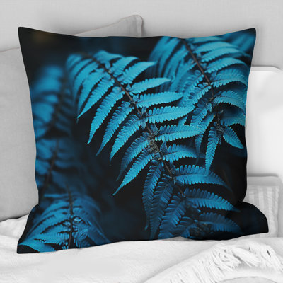 Ferns Turquoise Whimsy I - Ferns Printed Throw Pillow