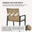 5-Piece 4-Person Outdoor Dining Set with Solid Acacia Wood Table and Cushioned Chairs-2103047598