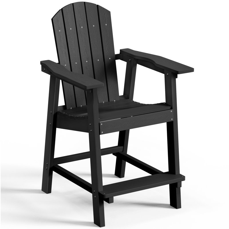Chaise Adirondack en plastique / résine Pasquale, Noir