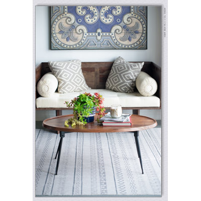 39x26x16" Oval Cofe Table acacia wood and iron Practical, modern design, high quality materials, living room center