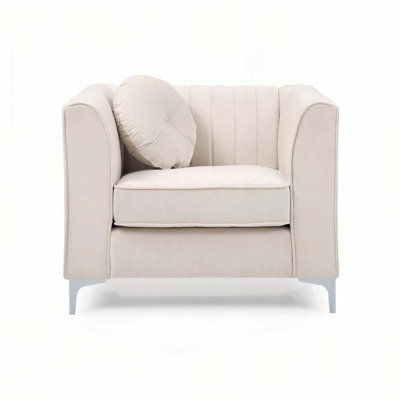 Fauteuil contemporain incliné ivoire