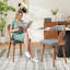 Chaise de salle à manger rembourrée avec structure en bois-459878685-468840567