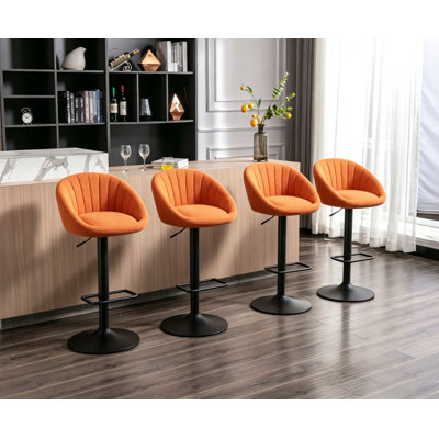 Merlene Swivel Upholstered Counter Stool with Metal Frame