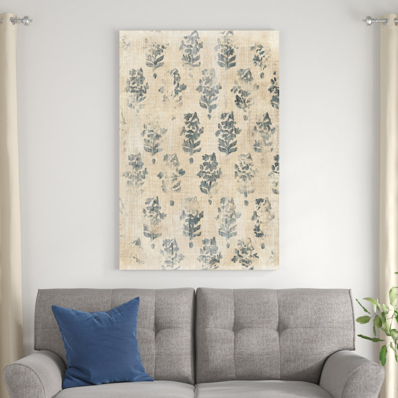 «Vintage Blockprint I» par June Erica Vess, impression sur toile tendue, H 48 po x l 32 po x P 1,25 po