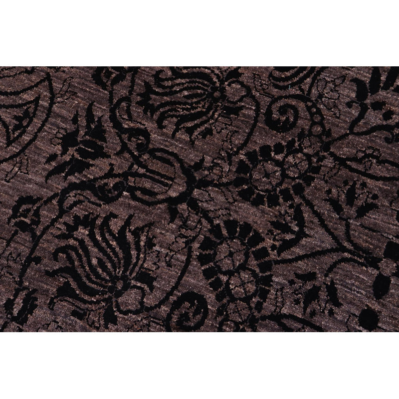 Tapis unique gris de style années 1990 9 pi x 12 pi 1 po Kellyanna par Arshs Fine Rugs