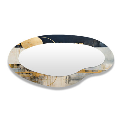 Heritage of Full Moon Thoughts - Abstract Landscapes Modern Wall Mirror In Asymmetrical Shapes