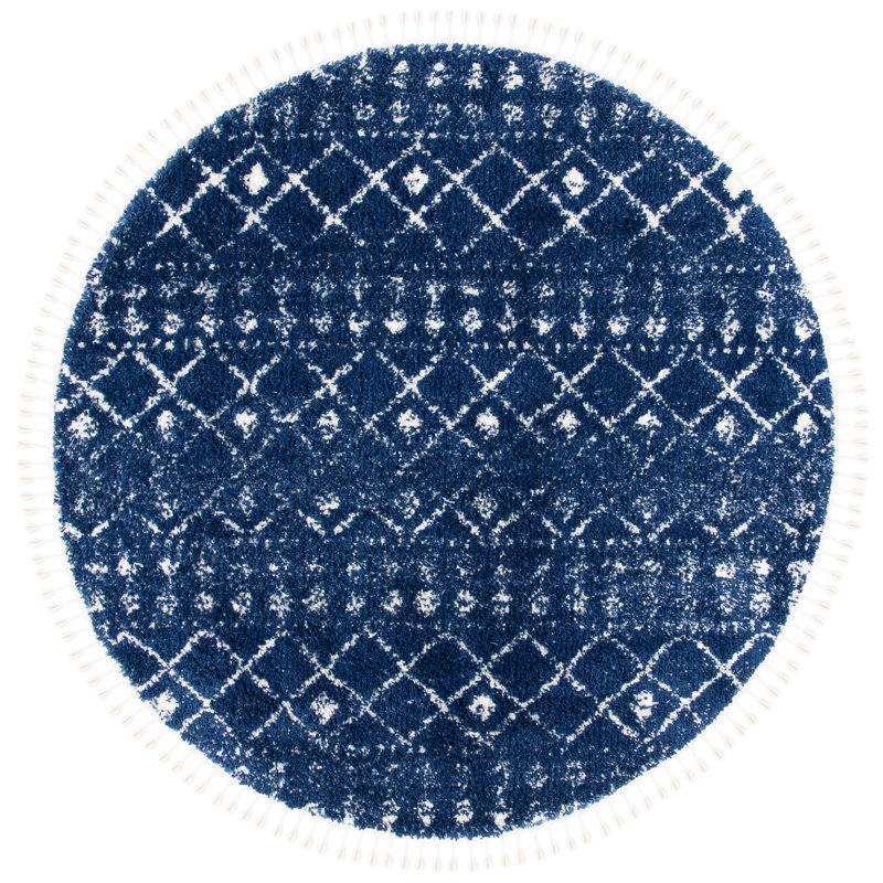 Tapis à poils longs Comer, Rond 6 pi 7 po