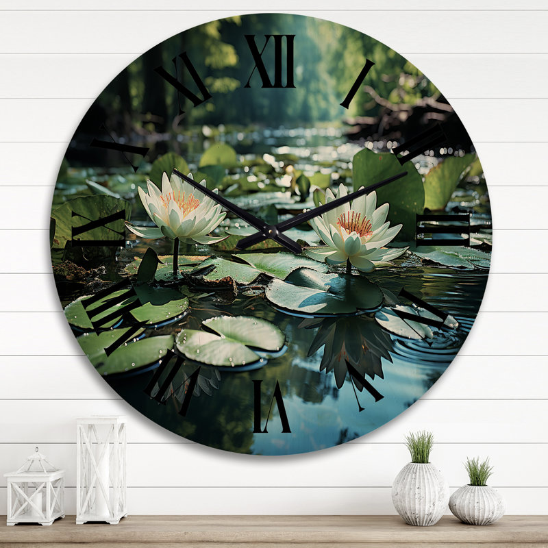 Horloge murale en bois massif Maysaa, Très grand