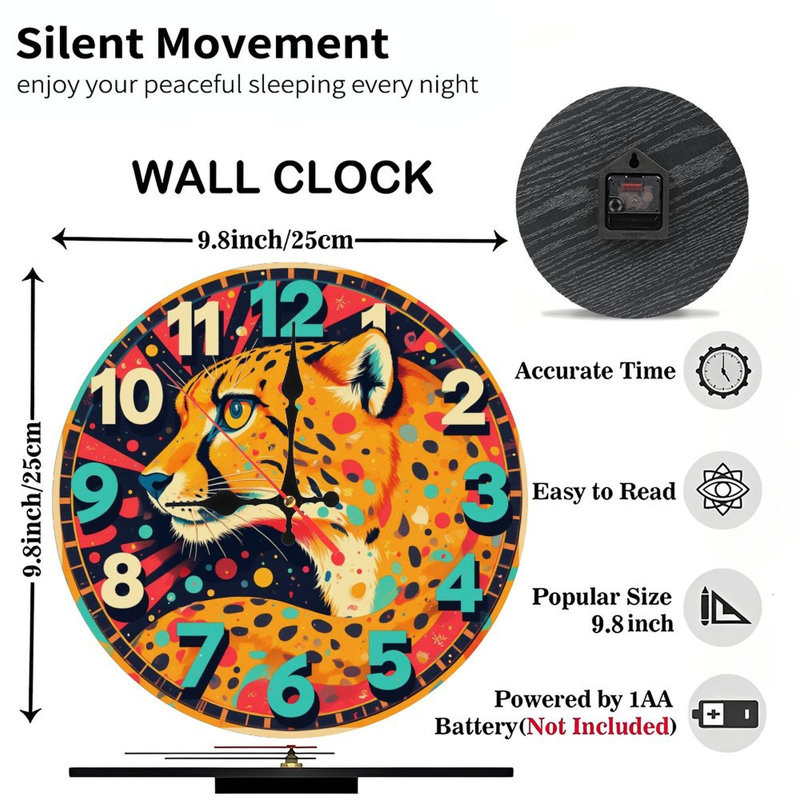 Horloge d'art léopard